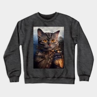 Golden armor knight cat: Michiberto Crewneck Sweatshirt